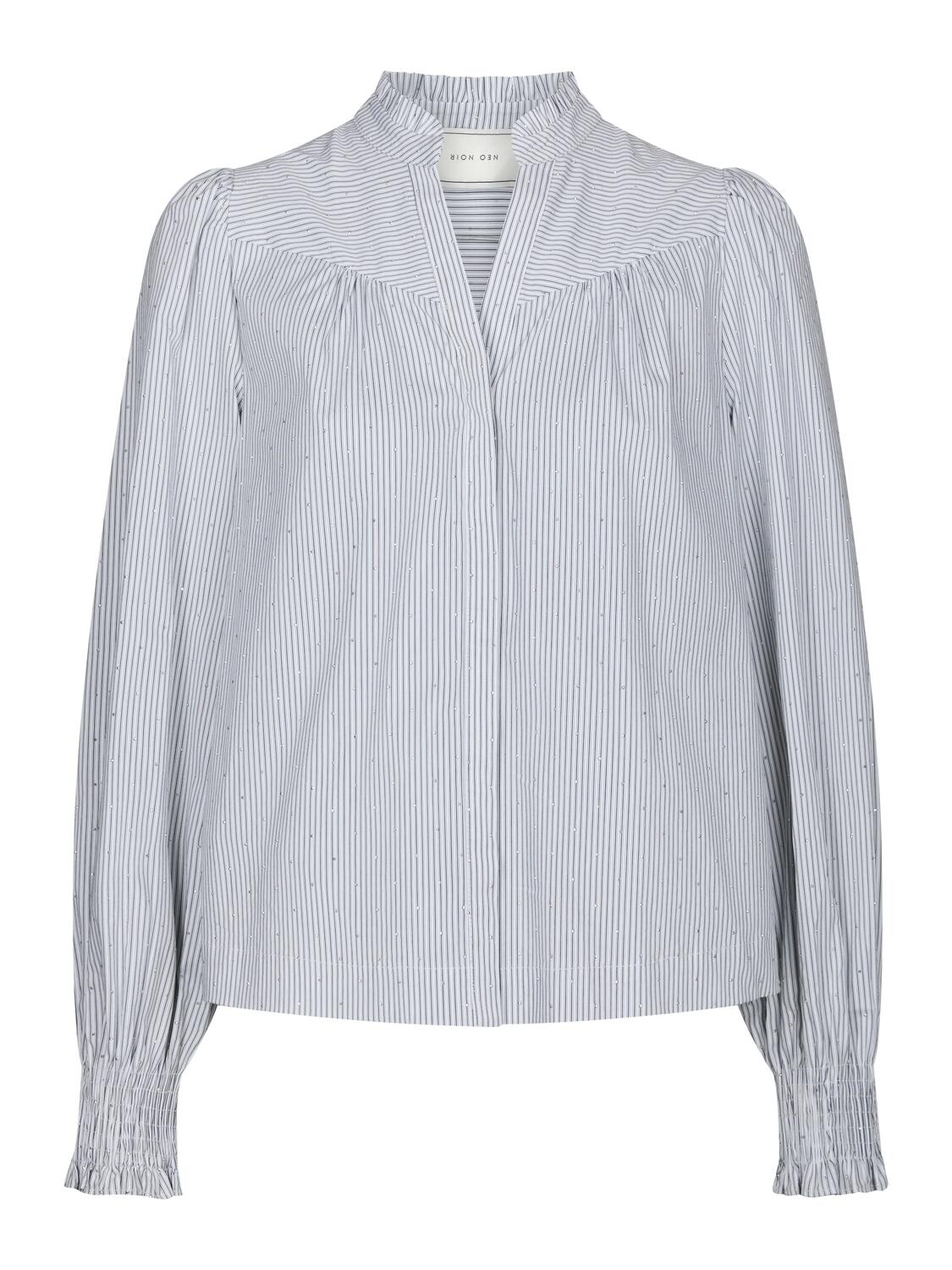 Astrida Stripe Stone skjortebluse - hvid